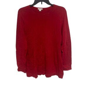 J Jill Women's Red Long Sleeve Sweater MEDIUM